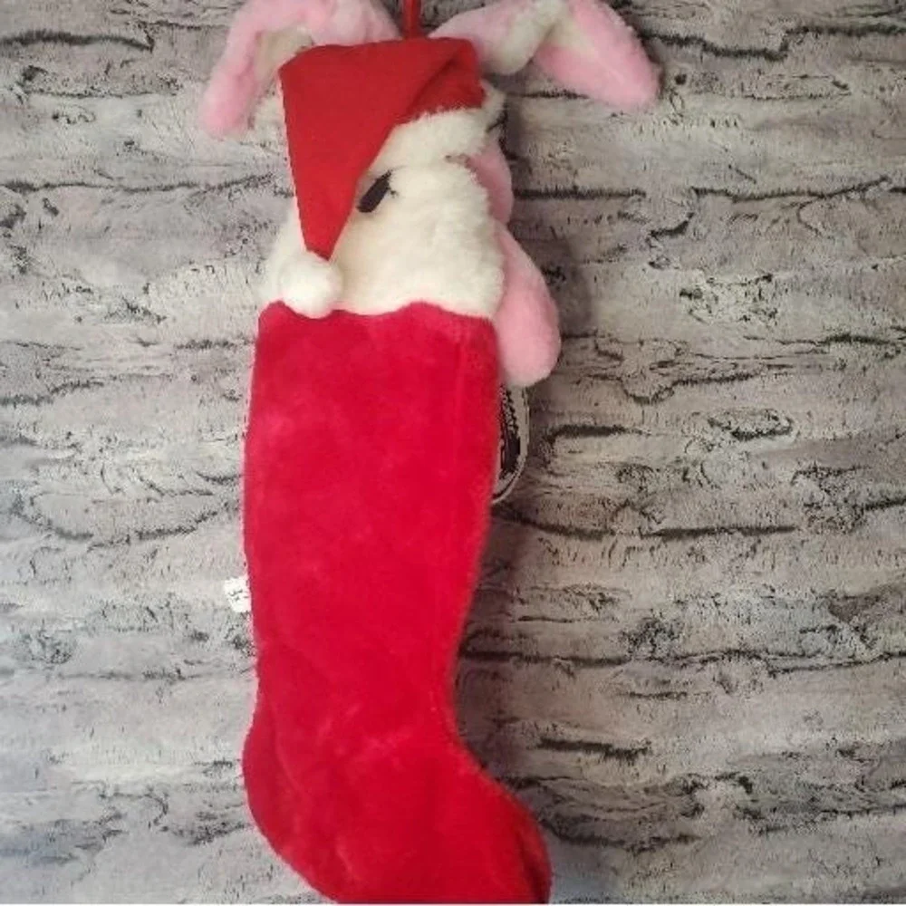 Vintage Energizer Bunny Advertising Plush 30'' Christmas Stocking 1993 Wire Ears